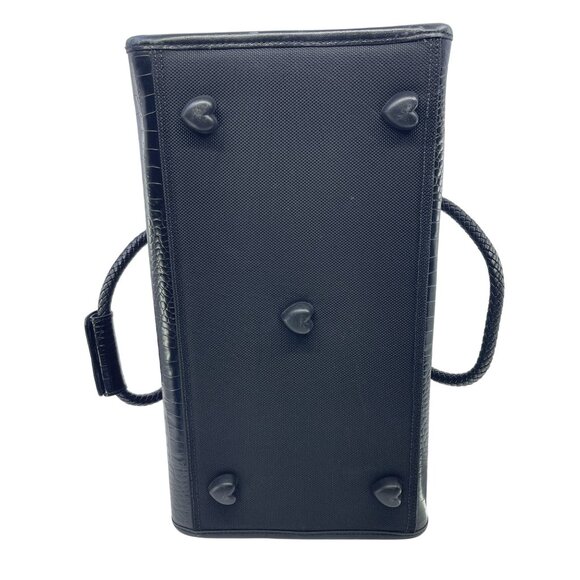 brighton black faux crocodile skin and red cloth pet carrier - Picture 9 of 14